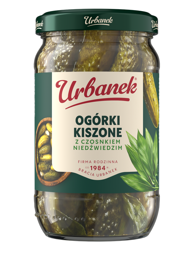 Ogórki kiszone z czosnkiem i czosnkiem niedźwiedzim