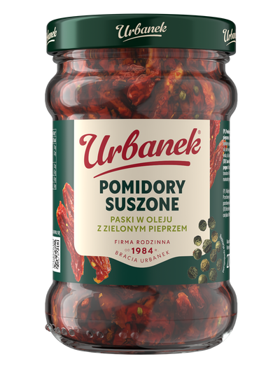 Pomidory suszone paski w oleju z zielonym pieprzem