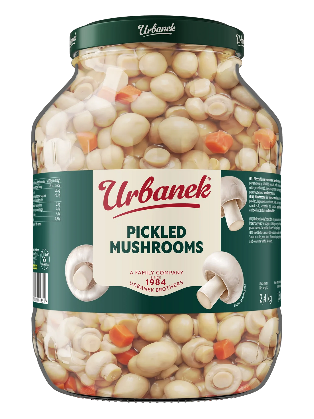 Urbanek Pickled mushrooms 2400 g, foodservice