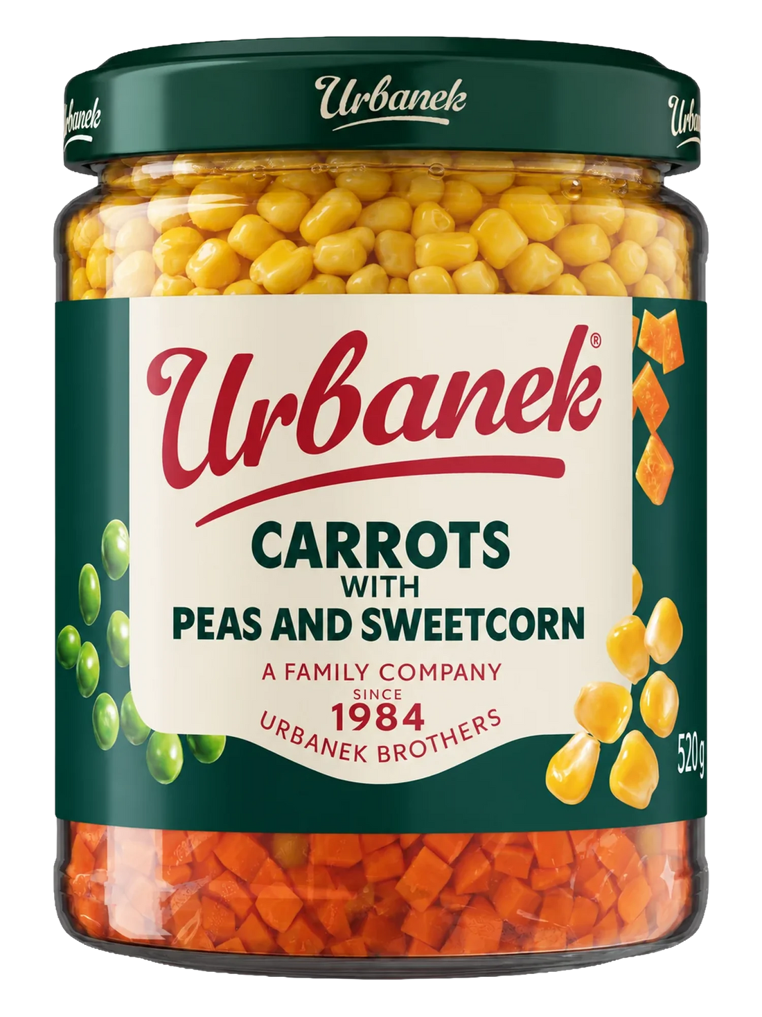 Urbanek Carrots with peas and sweetcorn 520 g