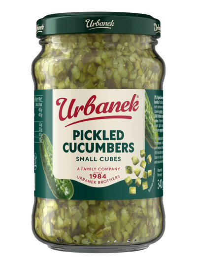 Pickled cucumbers fine cubes