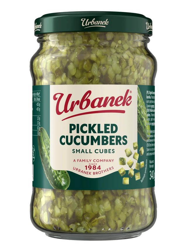 Pickled cucumbers fine cubes