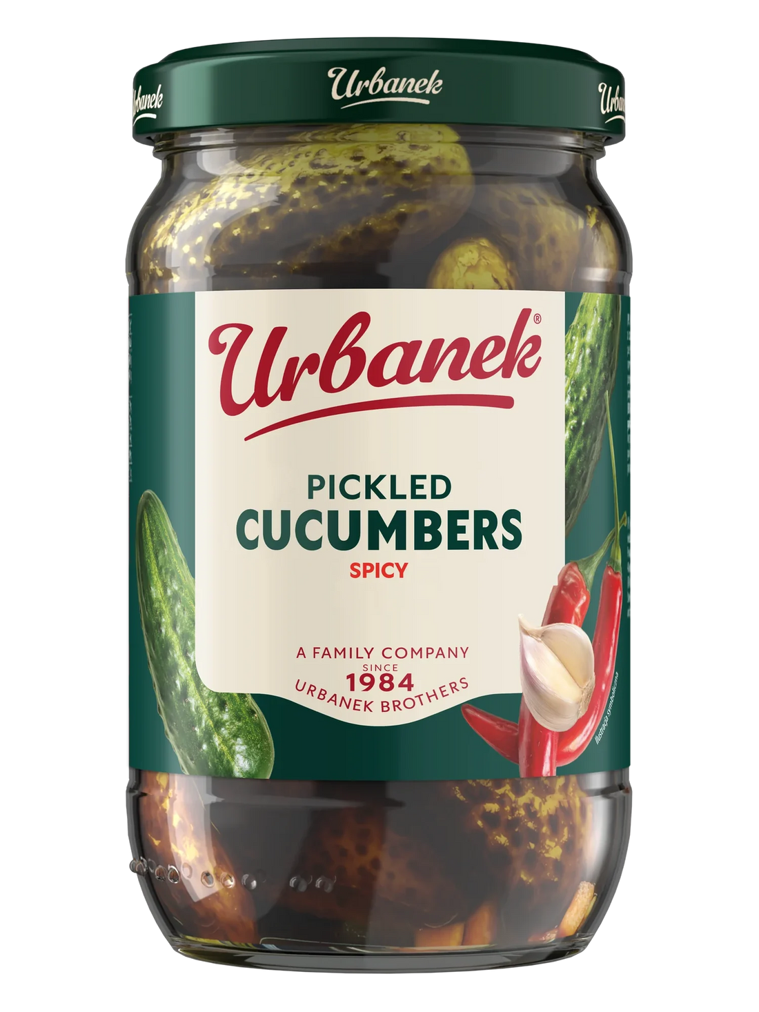 Urbanek Pickled cucumbers spicy 680 g