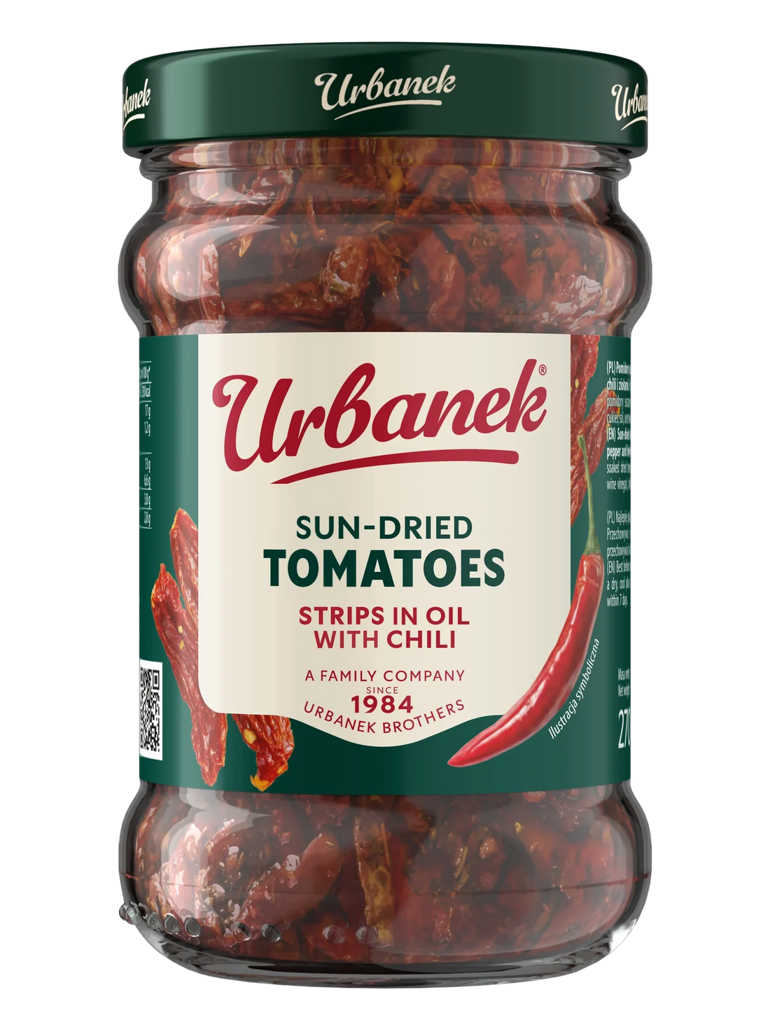 Urbanek Sun-dried tomatoes strips in oil with chilli 270 g