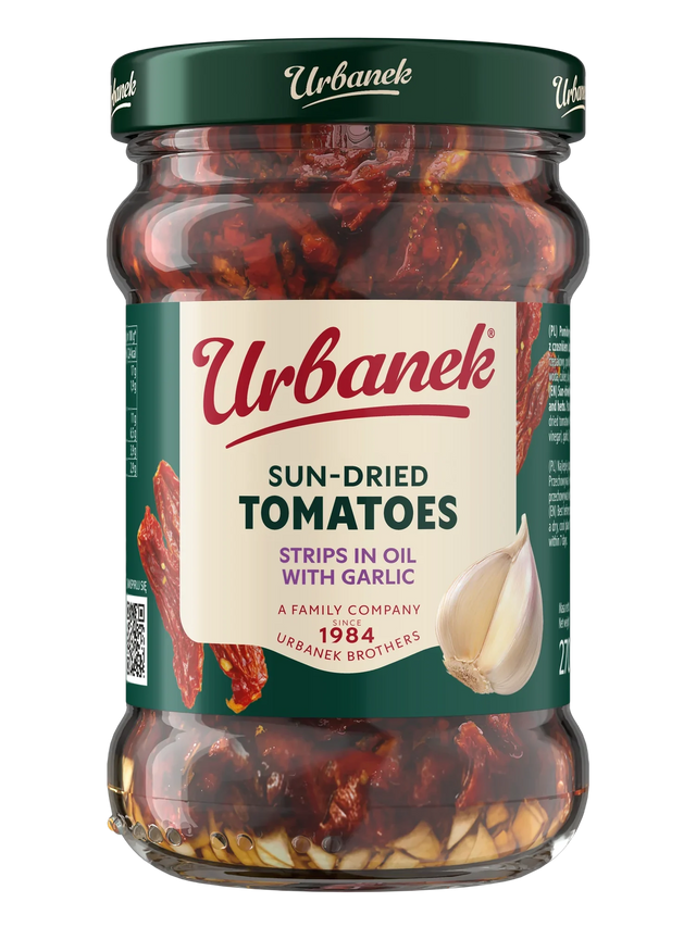Sun-dried tomatoes strips with garlic