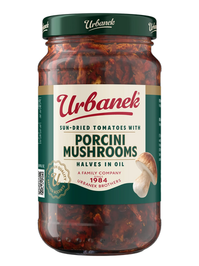 Sun-dried tomatoes with porcini mushrooms
