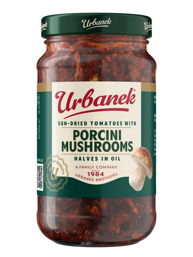 Sun-dried tomatoes with porcini mushrooms