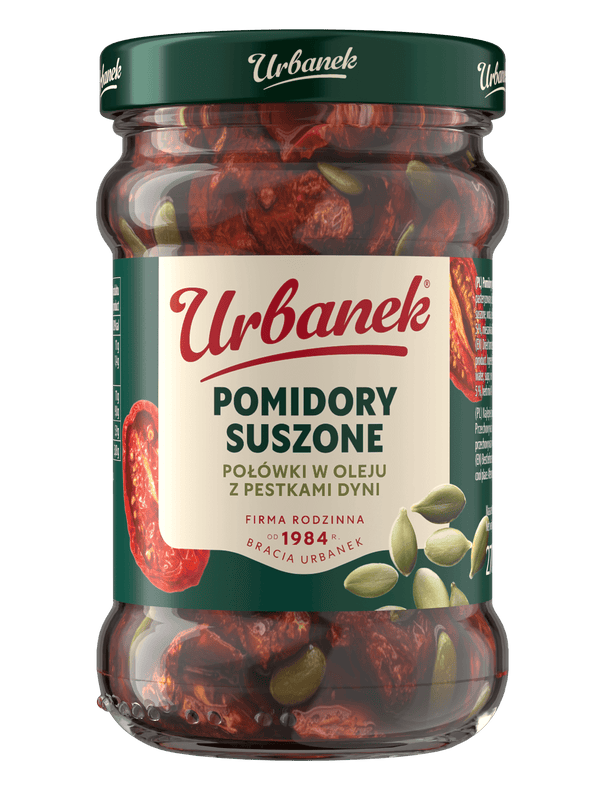 Pomidory suszone połówki w oleju z pestkami dyni