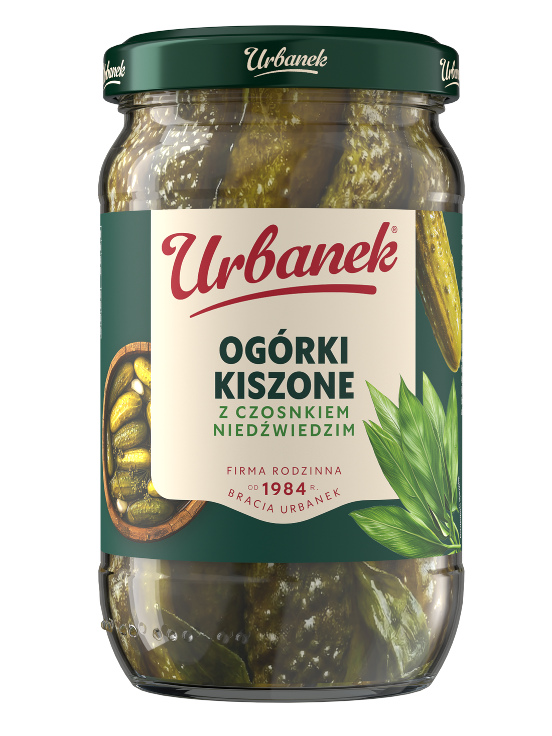 Ogórki kiszone z czosnkiem i czosnkiem niedźwiedzim