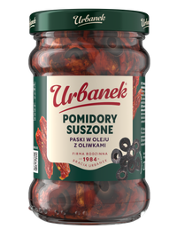 Pomidory suszone paski w oleju z oliwkami