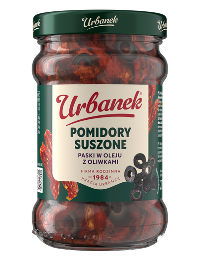 Pomidory suszone paski w oleju z oliwkami