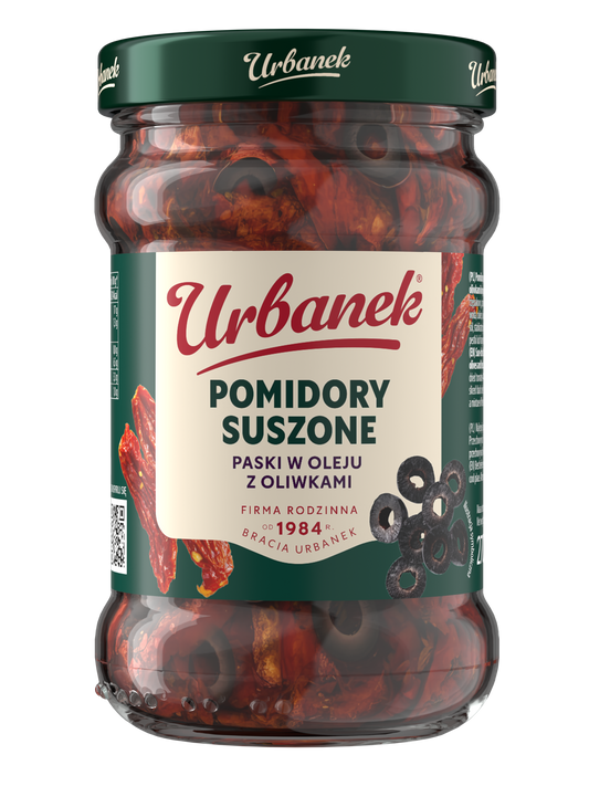 Pomidory suszone paski w oleju z oliwkami