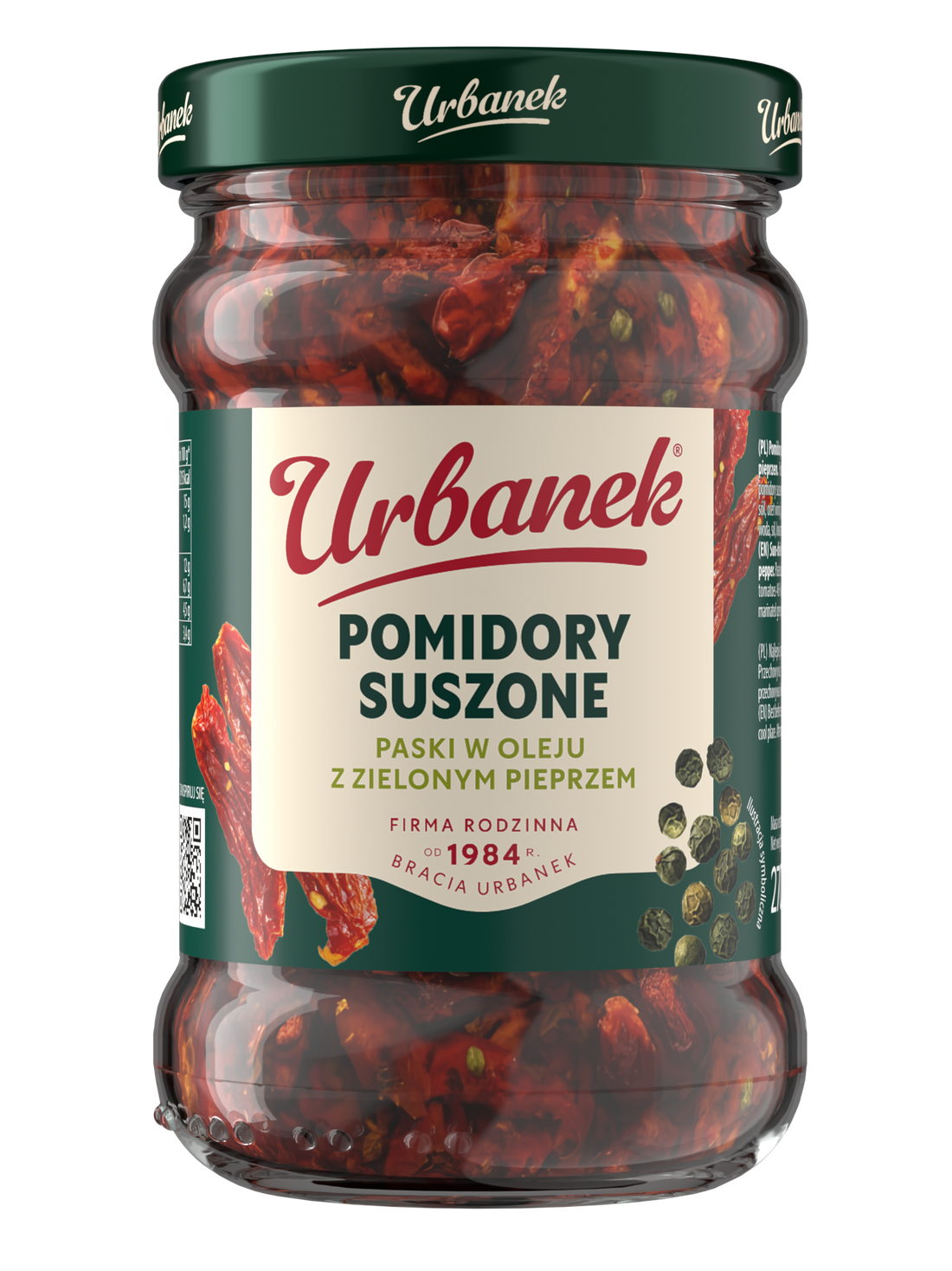 Pomidory suszone paski w oleju z zielonym pieprzem