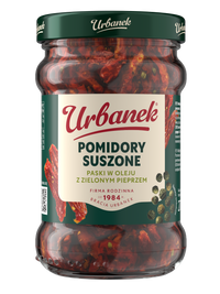 Pomidory suszone paski w oleju z zielonym pieprzem
