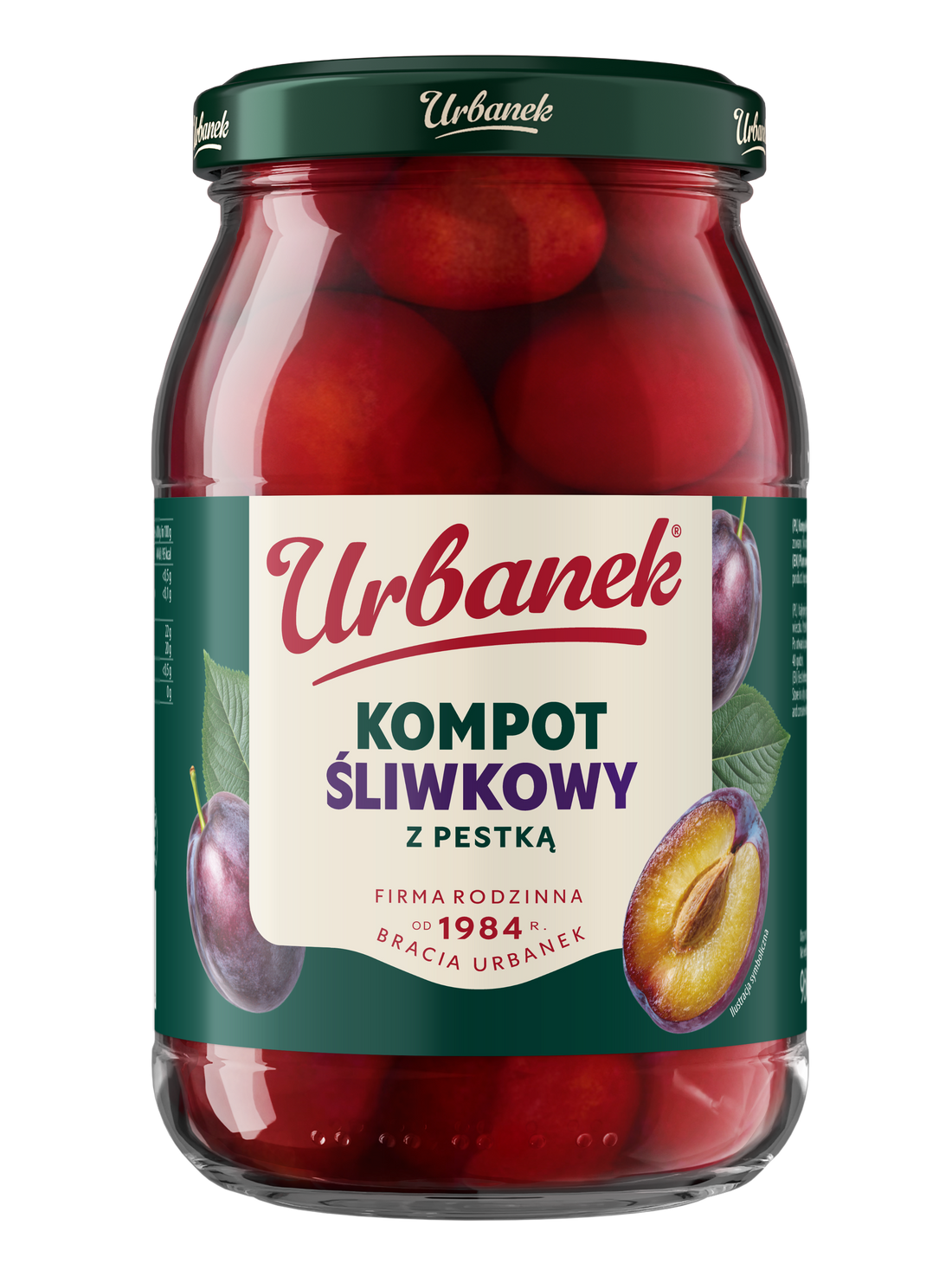 Słoik Urbanek Kompot śliwkowy z pestką 960 g