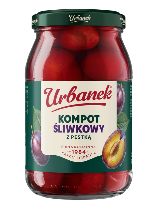 Słoik Urbanek Kompot śliwkowy z pestką 960 g