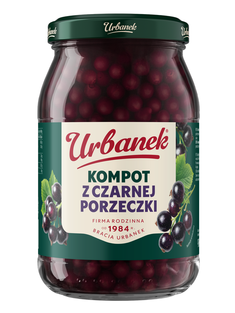 Słoik Urbanek Kompot z czarnej porzeczki 980 g