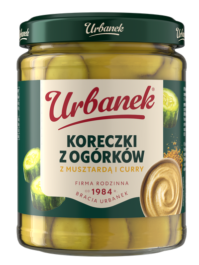 Koreczki z ogórków z musztardą i curry