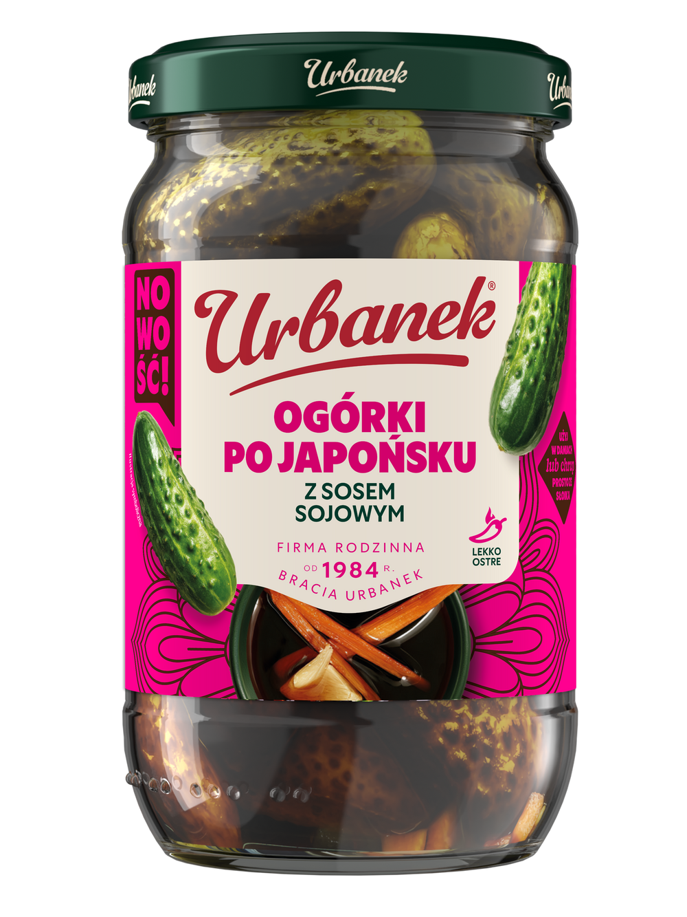 Słoik Urbanek Ogórki po japońsku z sosem sojowym 680 g