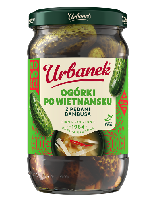 Słoik Urbanek Ogórki po wietnamsku z pędami bambusa 680 g