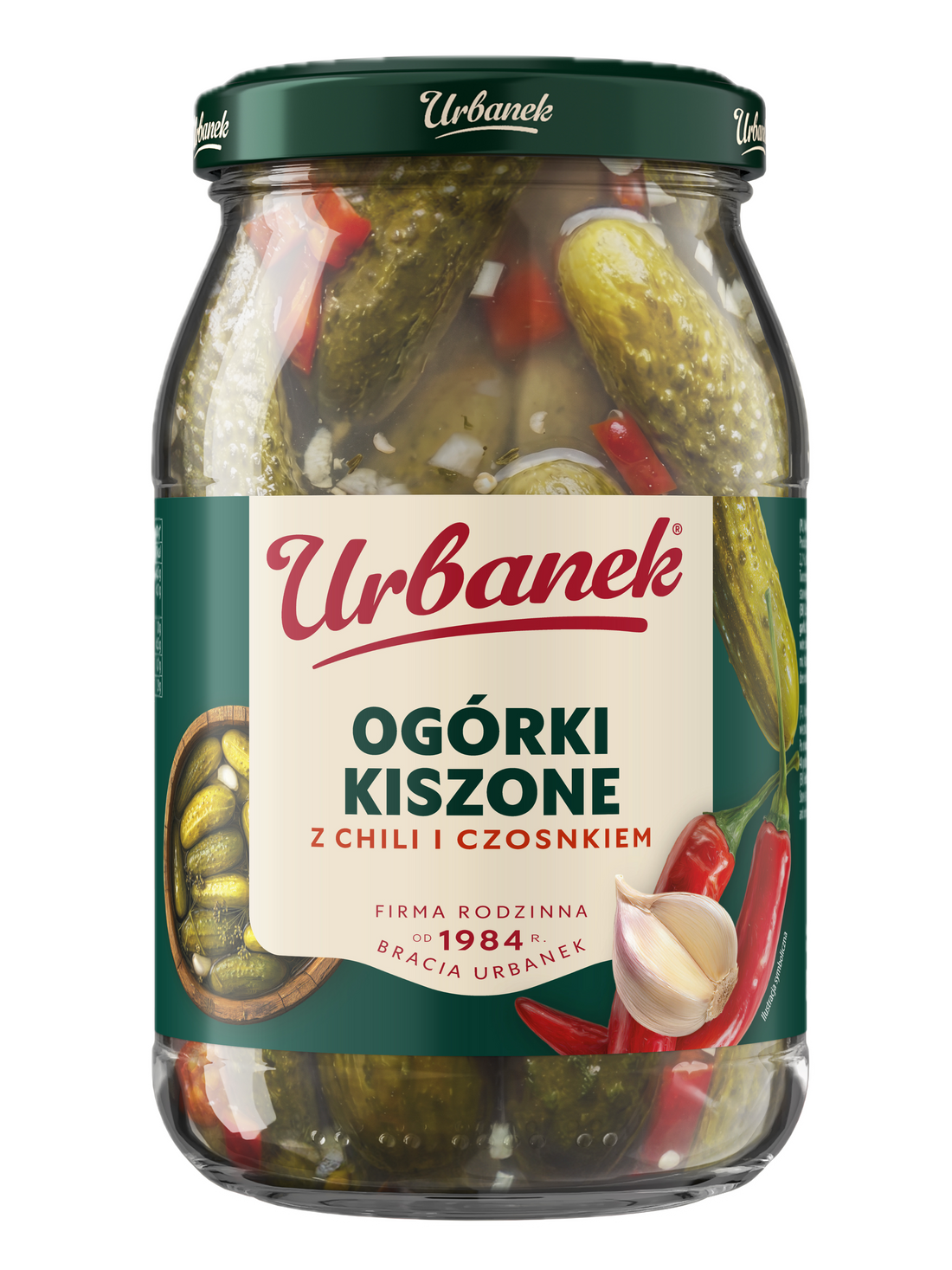 Ogórki kiszone z chili i czosnkiem 850 g