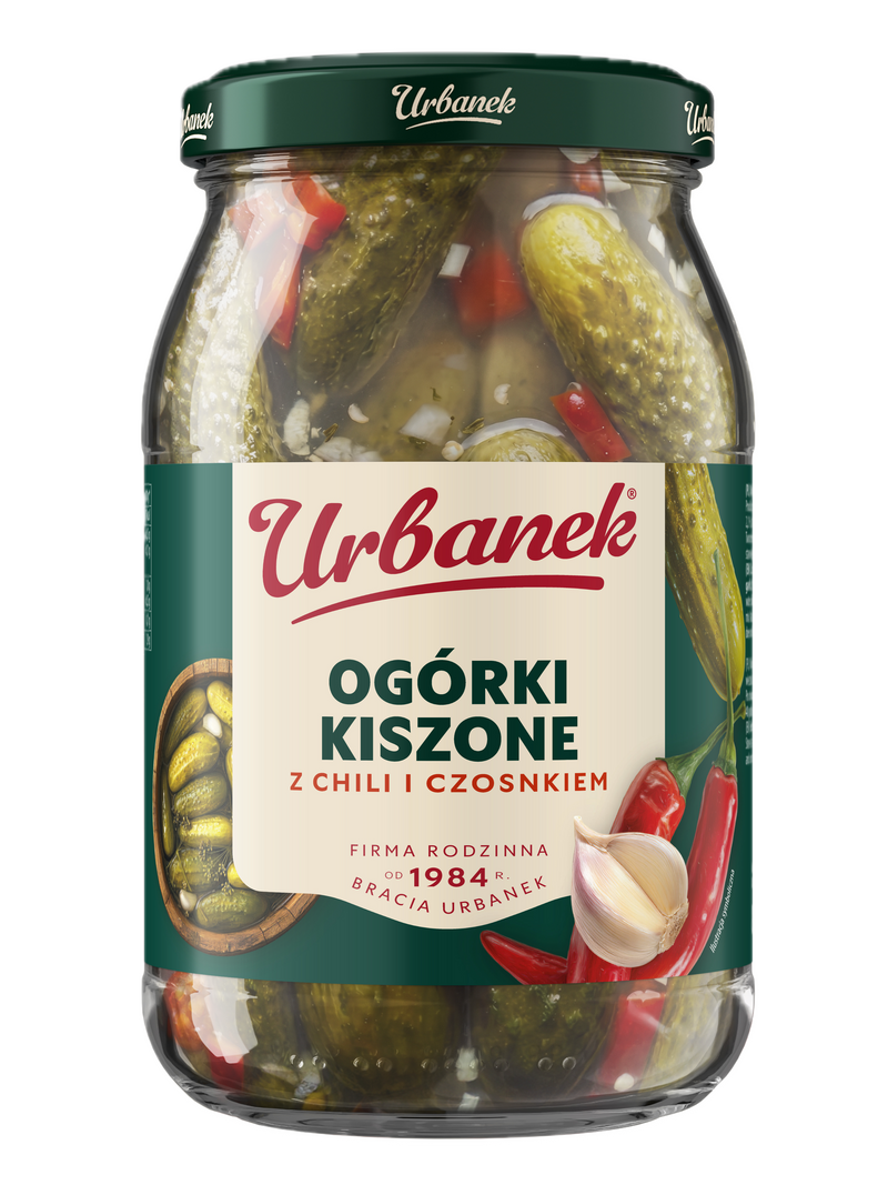 Ogórki kiszone z chili i czosnkiem 850 g
