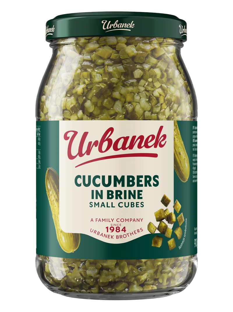 Urbanek Cucumbers in brine small cubes 910 g, foodservice