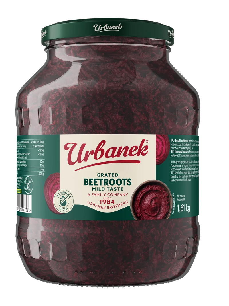 Urbanek Grated beetroots mild taste 1610 g, foodservice