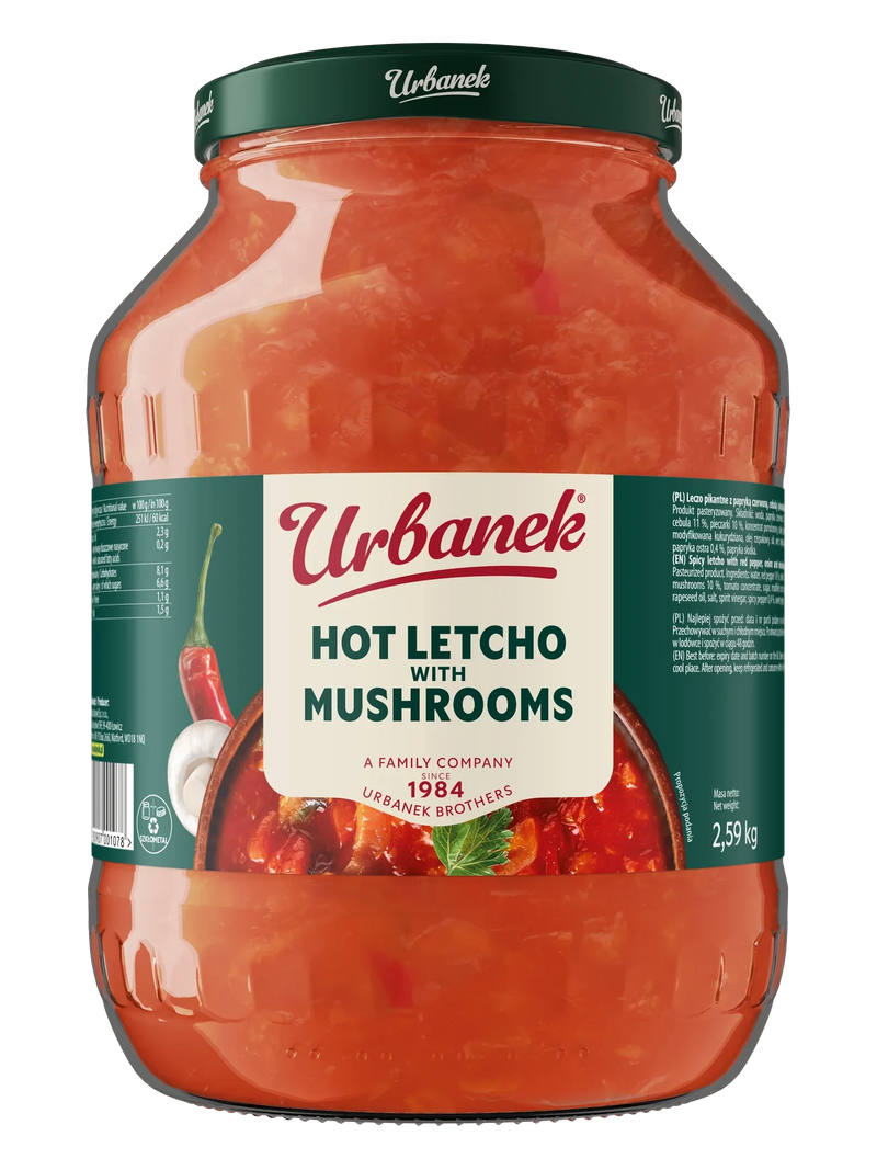 Urbanek Hot letcho with mushrooms 2590 g, foodservice