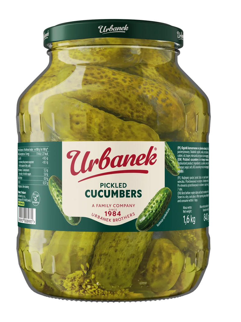 Urbanek Pickled cucumbers 1600 g, foodservice