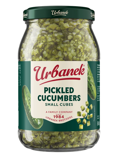 Pickled cucumbers, small cubes