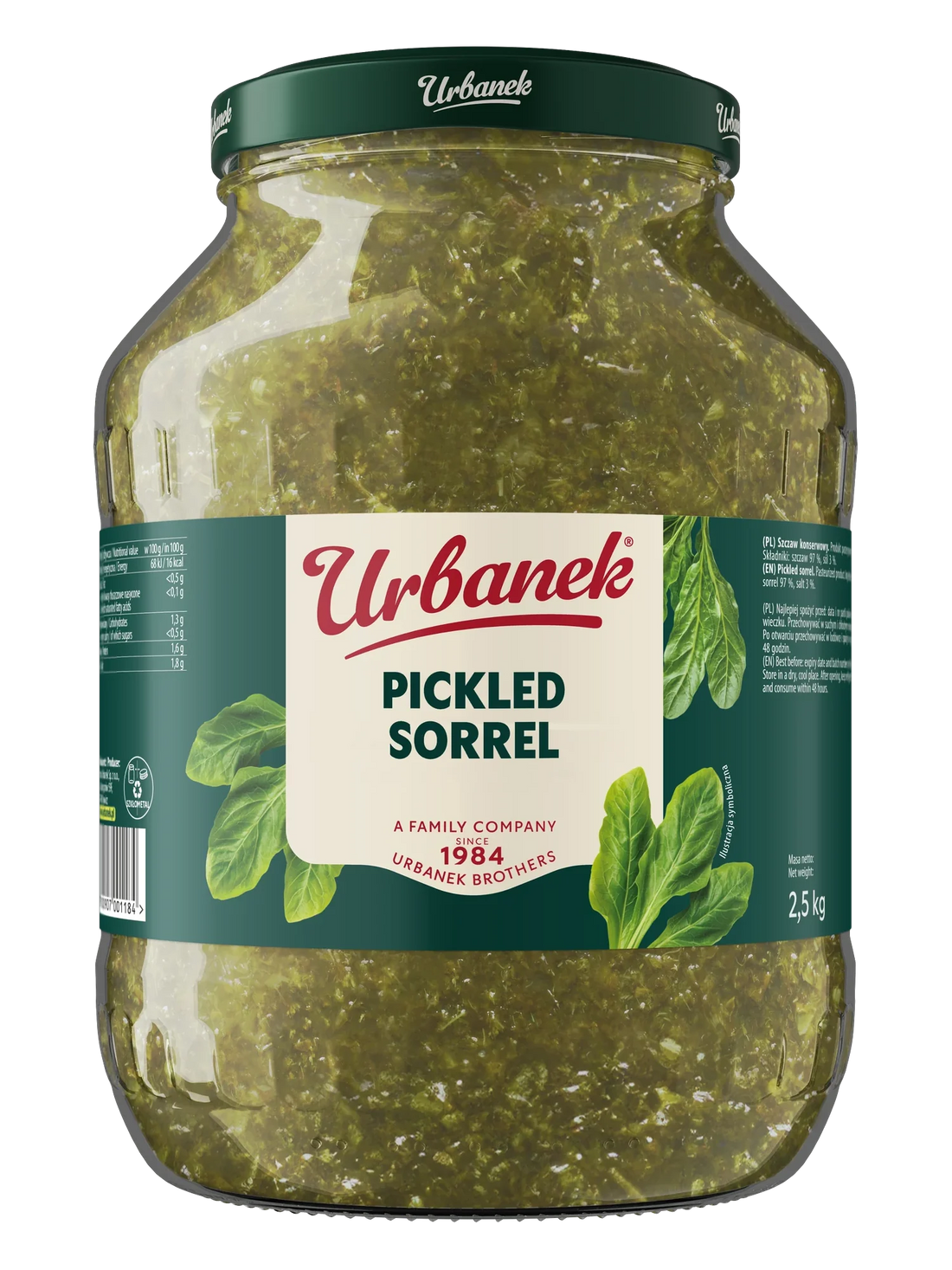 Urbanek Pickled sorrel 2500 g, foodservice