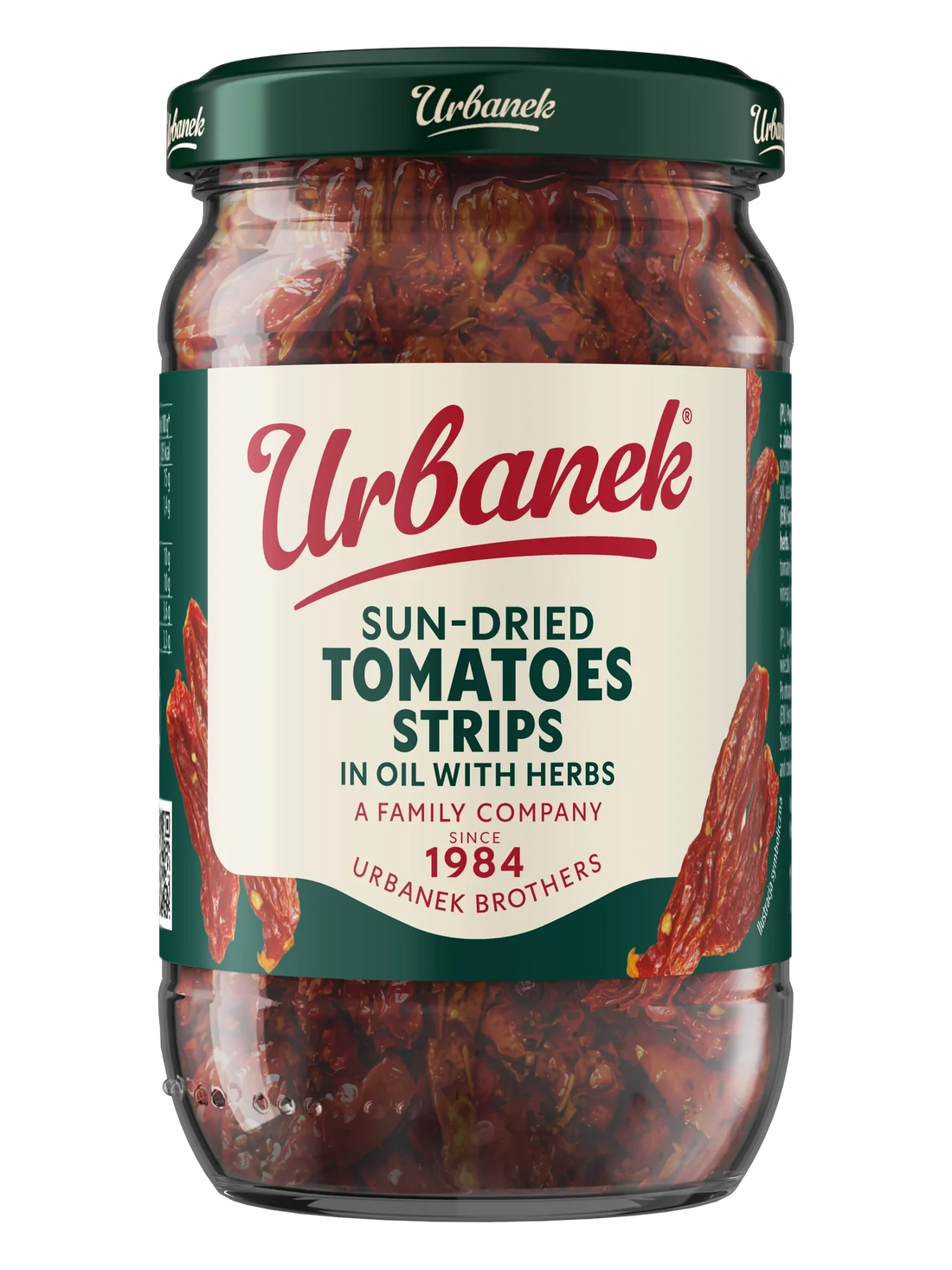 Urbanek Sun dried tomatoes strips in oil with herbs 650 g, foodservice