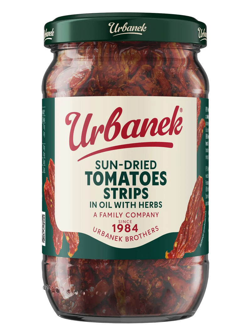 Urbanek Sun dried tomatoes strips in oil with herbs 650 g, foodservice