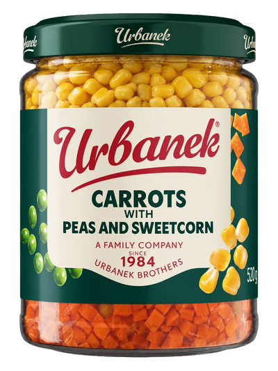 Carrots with peas and sweetcorn