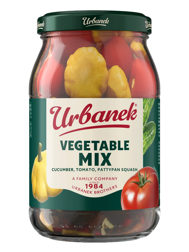 Vegetable mix: cucumber, tomato, pattypan squash