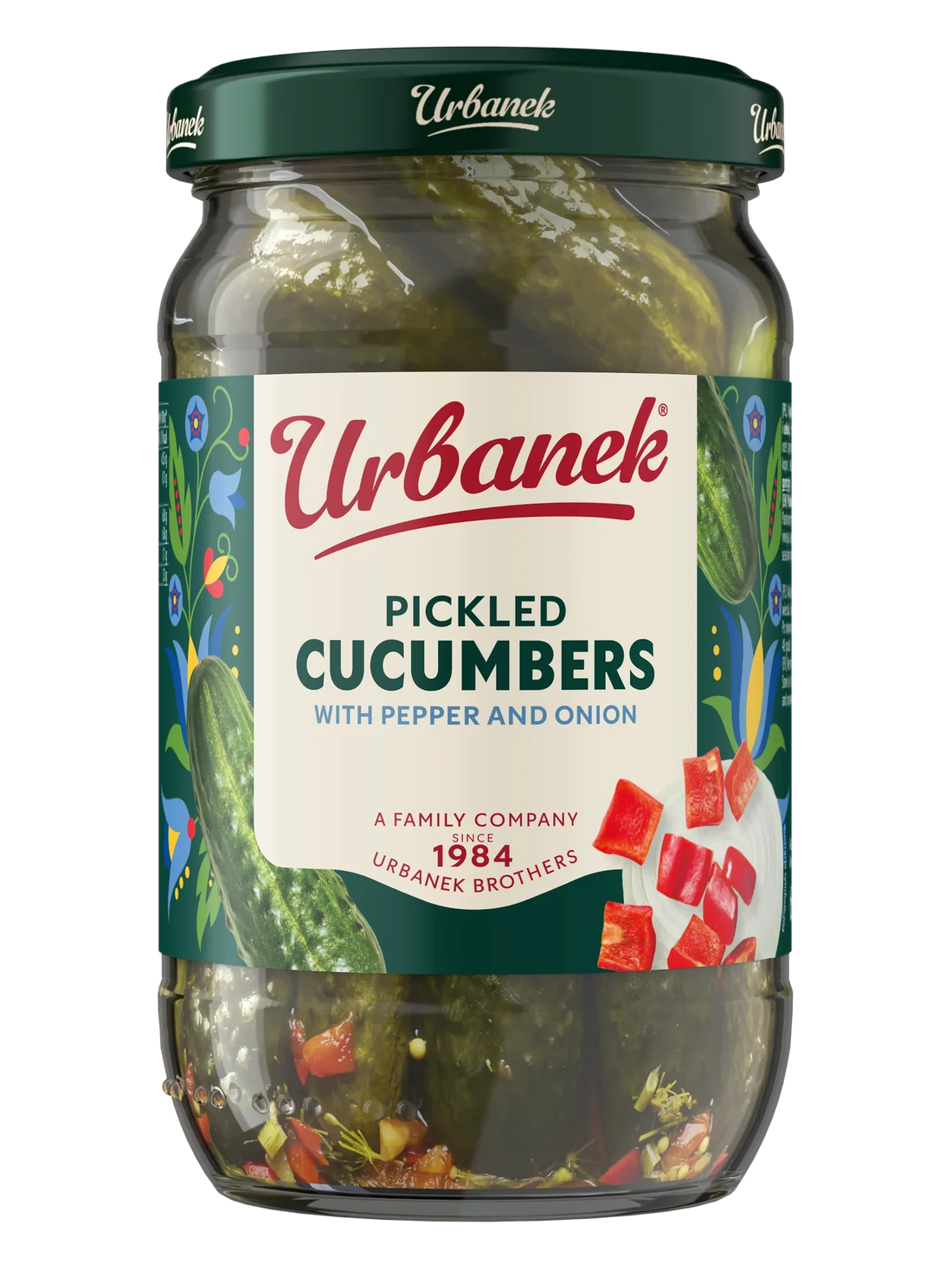 Urbanek Pickled cucumbers with pepper and onion 680 g