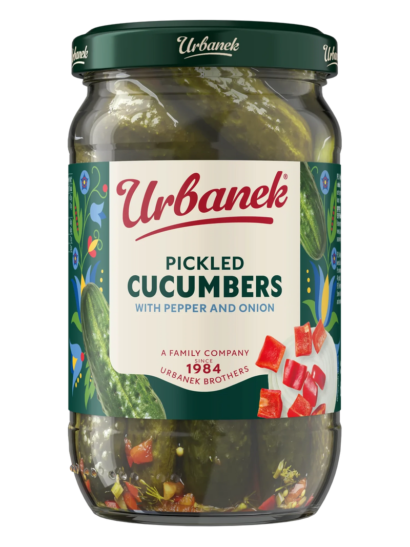 Urbanek Pickled cucumbers with pepper and onion 680 g