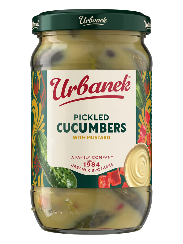 Pickled cucumbers with mustard