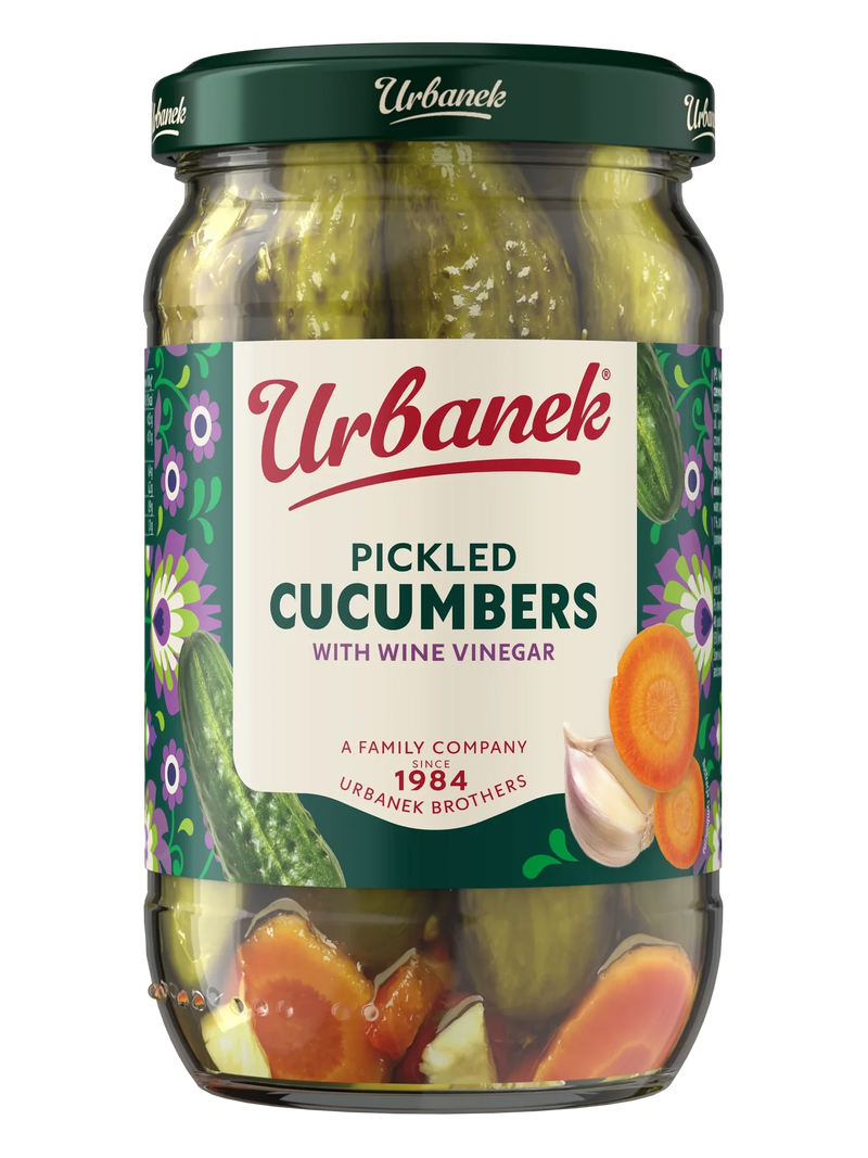 Urbanek Pickled cucumbers with wine vinegar 680 g