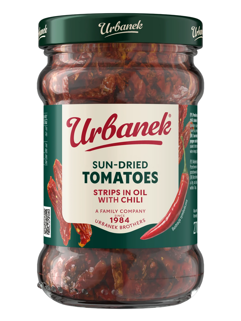 Urbanek Sun-dried tomatoes strips in oil with chilli 270 g