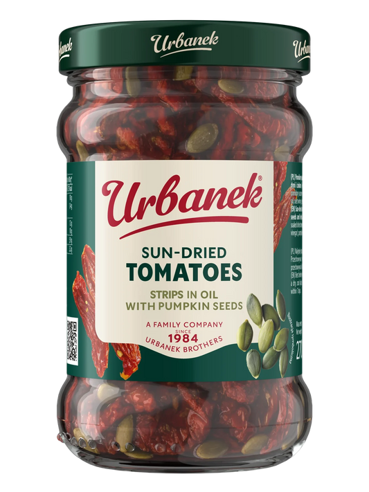 Urbanek Sun-dried tomatoes strips in oil with pumpkin seeds 270 g