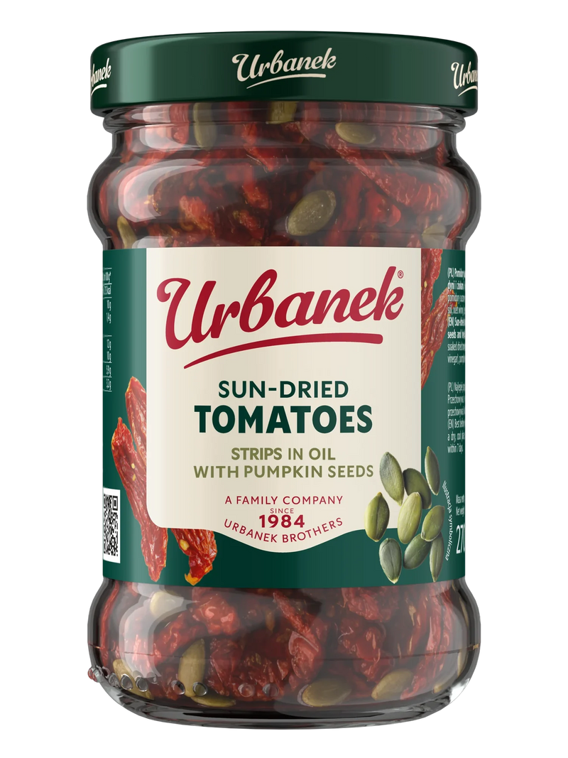 Urbanek Sun-dried tomatoes strips in oil with pumpkin seeds 270 g