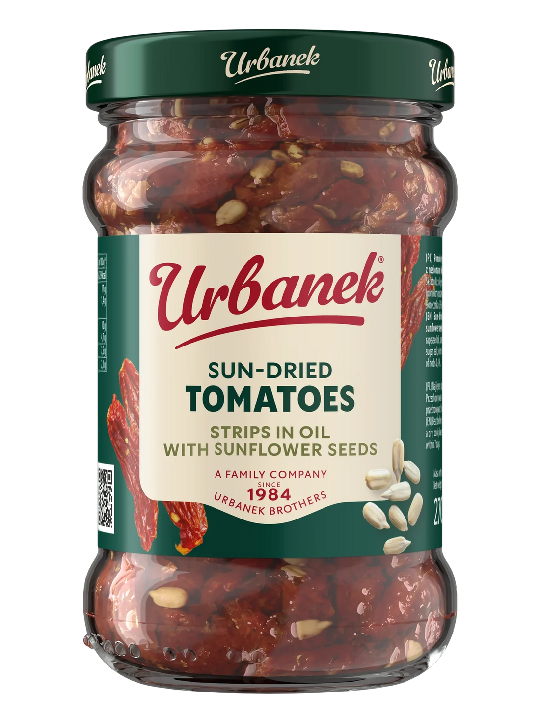 Urbanek Sun-dried tomatoes strips in oil with sunflower seeds 270 g