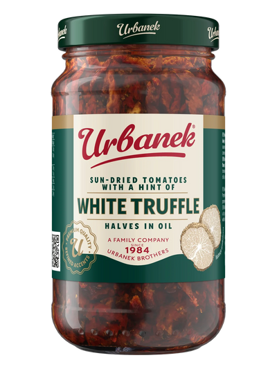 Sun-dried tomatoes in oil with white truffle flavour