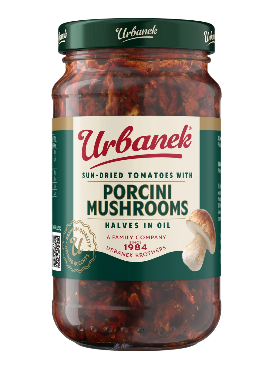 Sun-dried tomatoes with porcini mushrooms