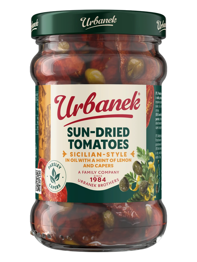 Sun-dried tomatoes in oil Sicilian-style with a hint of lemon and capers