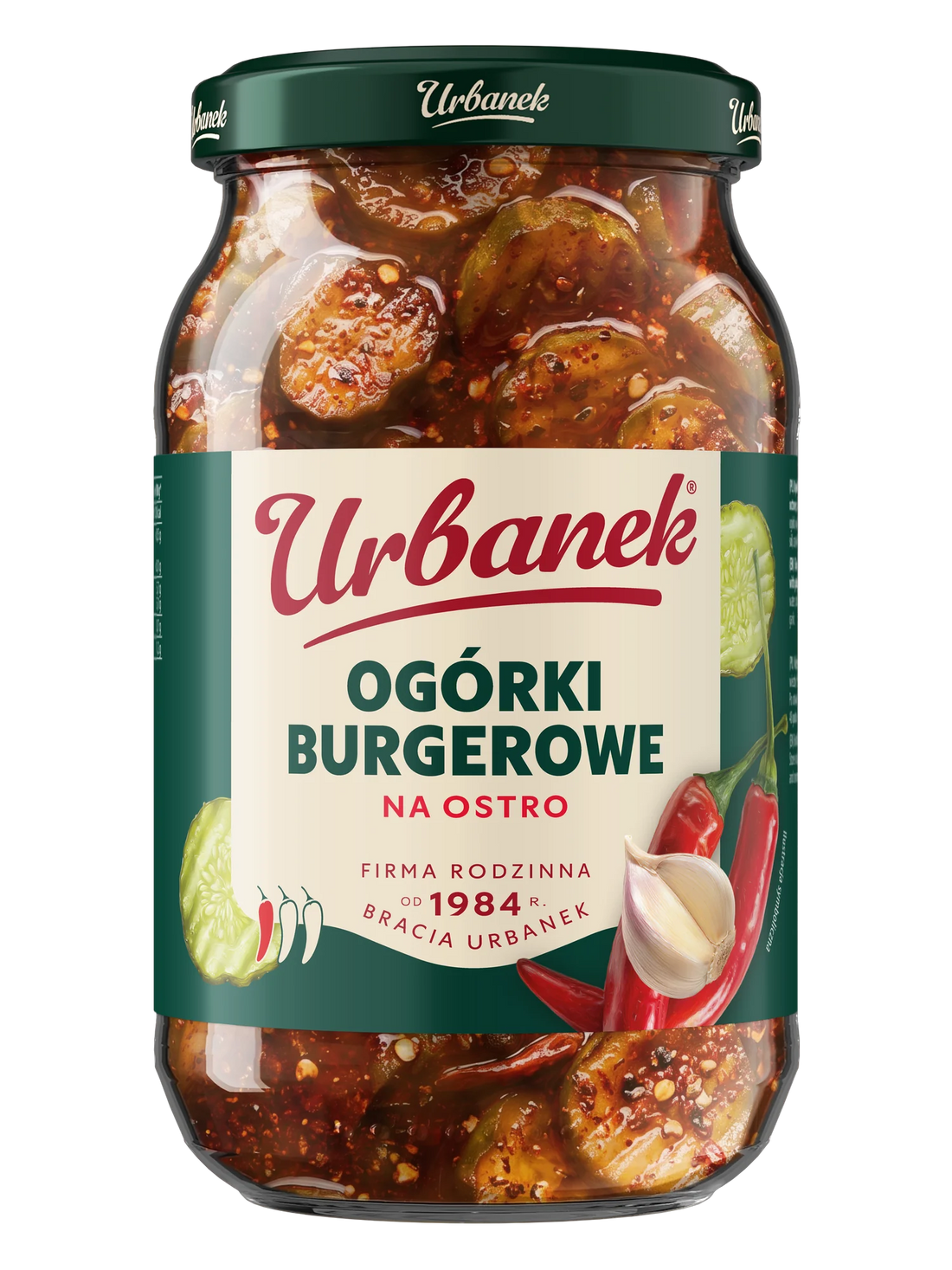 Urbanek Ogórki burgerowe na ostro 850 g