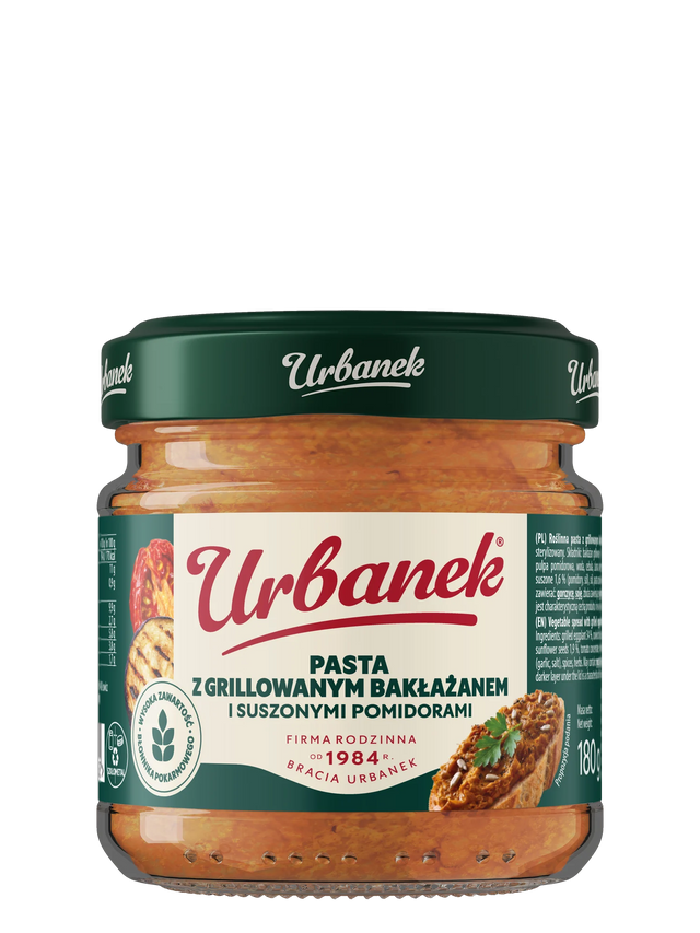 Pasta z grillowanym bakłażanem i suszonymi pomidorami