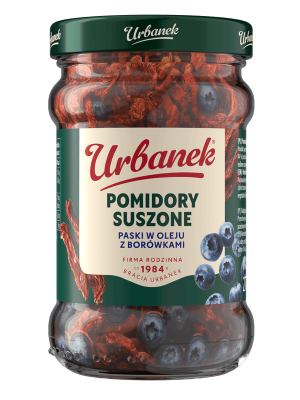 Pomidory suszone paski w oleju z borówkami